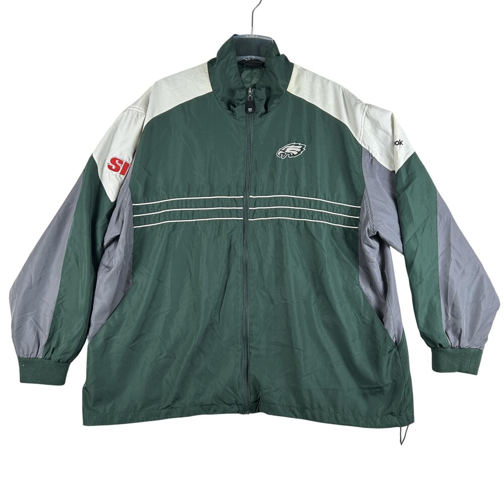Vintage Philadelphia Eagles Jacket Mens 2XL NFL Football Reebok Windbreaker